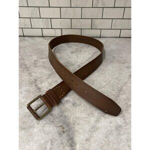 Timberland Belt Mens Size 40 Brown Leather Casual Dress Brass Buckle